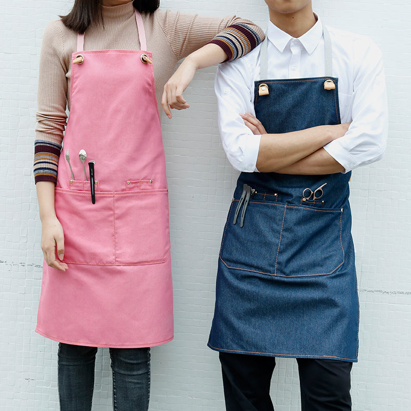 Adjustable Adult Apron Denim Apron Kitchen Apron Waitresses Apron Work Apron Cooking Aprons M69-6 - LISABAG