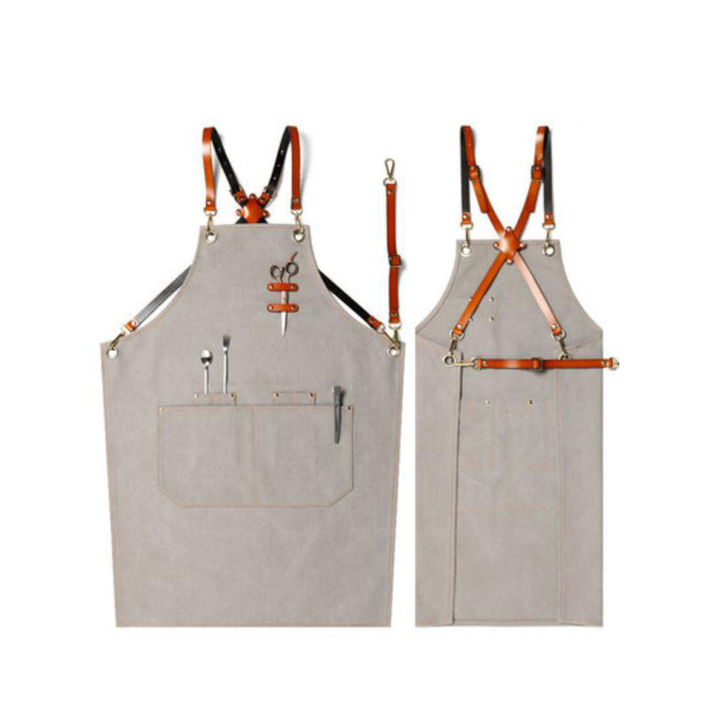 Adjustable Canvas Apron Custom Logo Restaurant Apron Kitchen Apron Shop Apron Work Apron Long Apron M79-3 - LISABAG