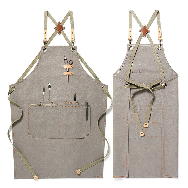 Antifouling Canvas Apron Personalized Work Apron Custom Logo Long Apron Server Apron Gardener Apron ZW79-23 - LISABAG