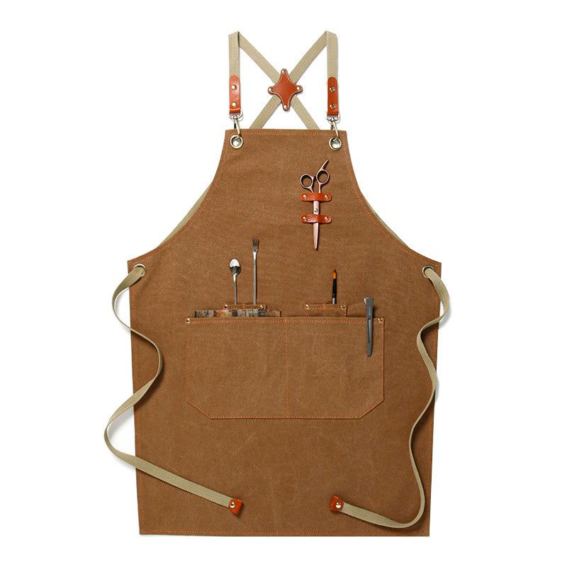 Antifouling Canvas Apron Personalized Work Apron Custom Logo Long Apron Server Apron Gardener Apron ZW79-23 - LISABAG