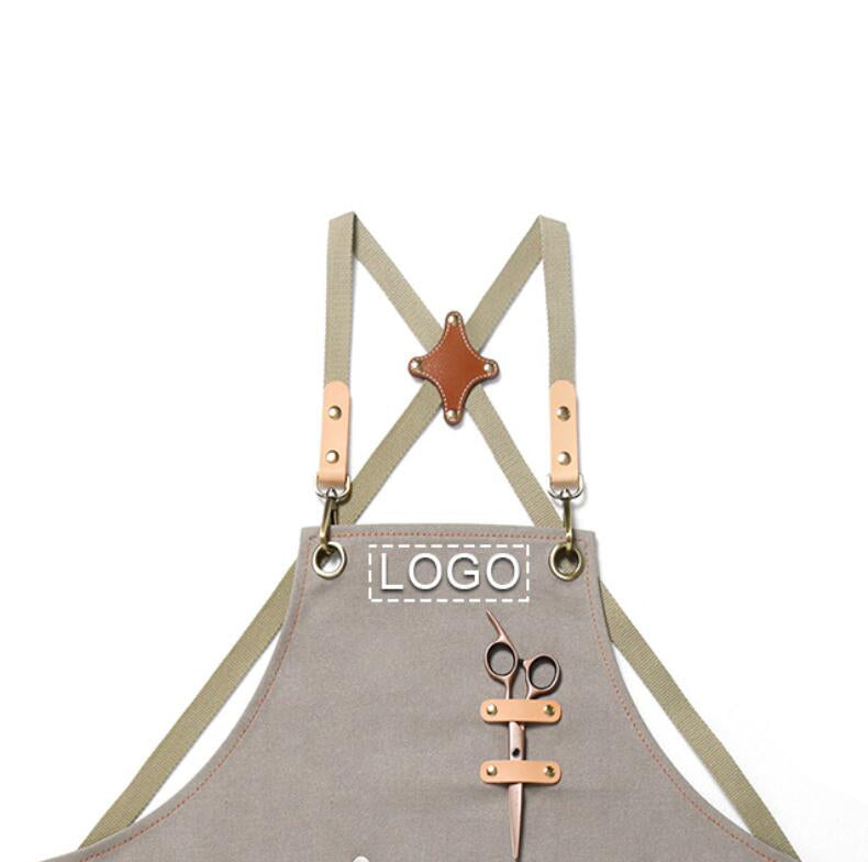 Antifouling Canvas Apron Personalized Work Apron Custom Logo Long Apron Server Apron Gardener Apron ZW79-23 - LISABAG