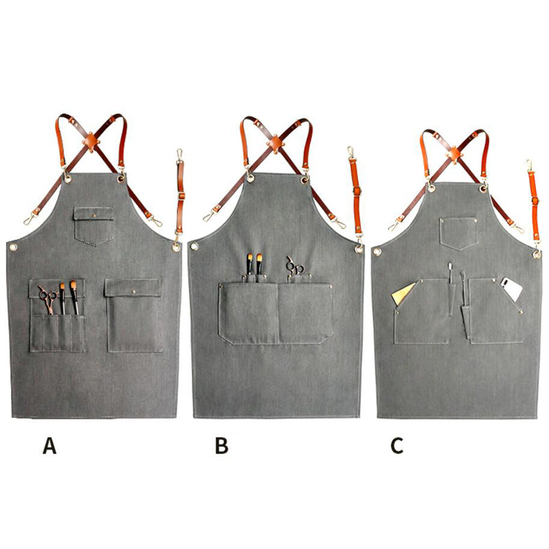 Antifouling Denim Apron Personalized Work Apron Server Apron Studio Apron Big Apron Plus Size Apron ZW119-13X - LISABAG