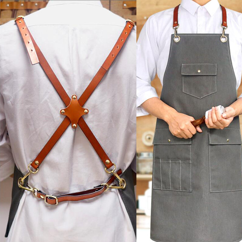 Antifouling Denim Apron Personalized Work Apron Server Apron Studio Apron Big Apron Plus Size Apron ZW119-13X - LISABAG