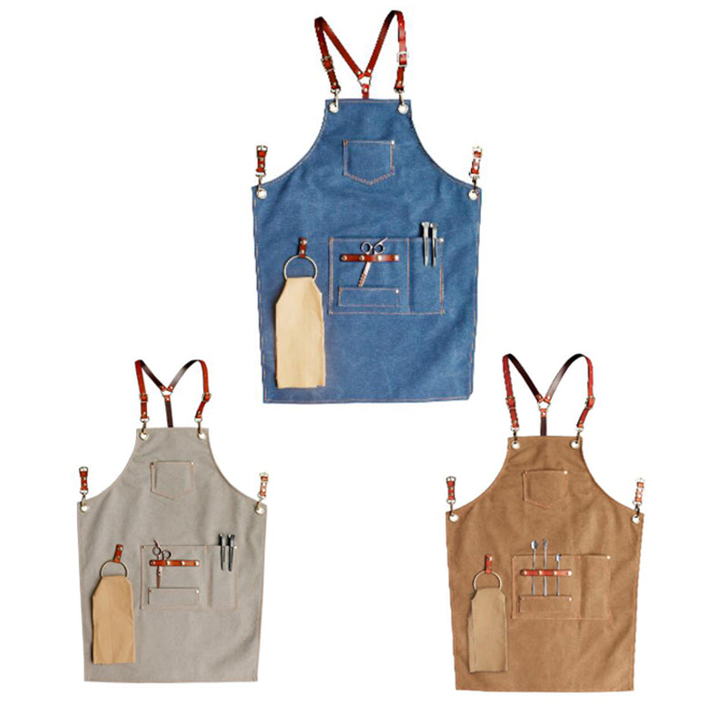 Canvas Apron Custom Logo Work Apron Studio Apron Painter Apron Workshop Apron Long Apron ZW219-7Z - LISABAG