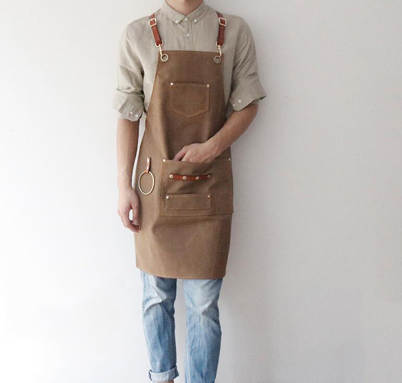 Canvas Apron Custom Logo Work Apron Studio Apron Painter Apron Workshop Apron Long Apron ZW219-7Z - LISABAG