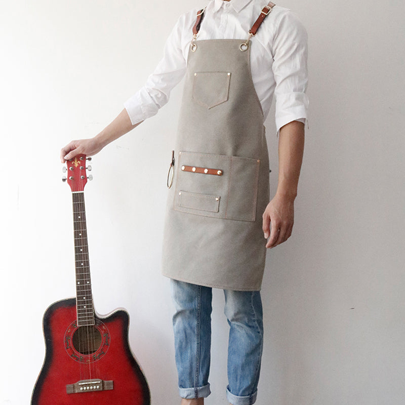 ATELIER BÉTON CANVAS LONG APRON Canvas Apron Custom Logo Work Apron Studio Apron Painter Apron