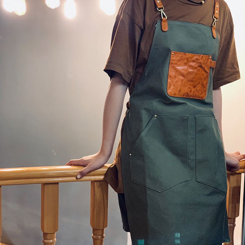 Canvas Work Apron Long Apron Women Apron Cafe Apron Shop Apron