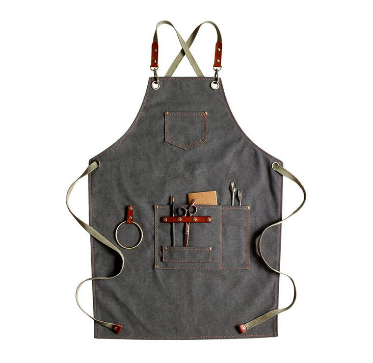 Custom Logo Canvas Apron Kitchen Apron Adult Apron Work Apron Cooking Aprons Money Apron M99-11 - LISABAG