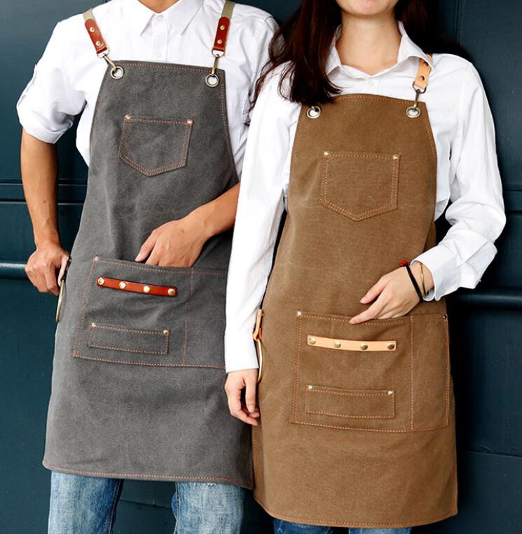 Custom Logo Canvas Apron Kitchen Apron Adult Apron Work Apron Cooking Aprons Money Apron M99-11 - LISABAG