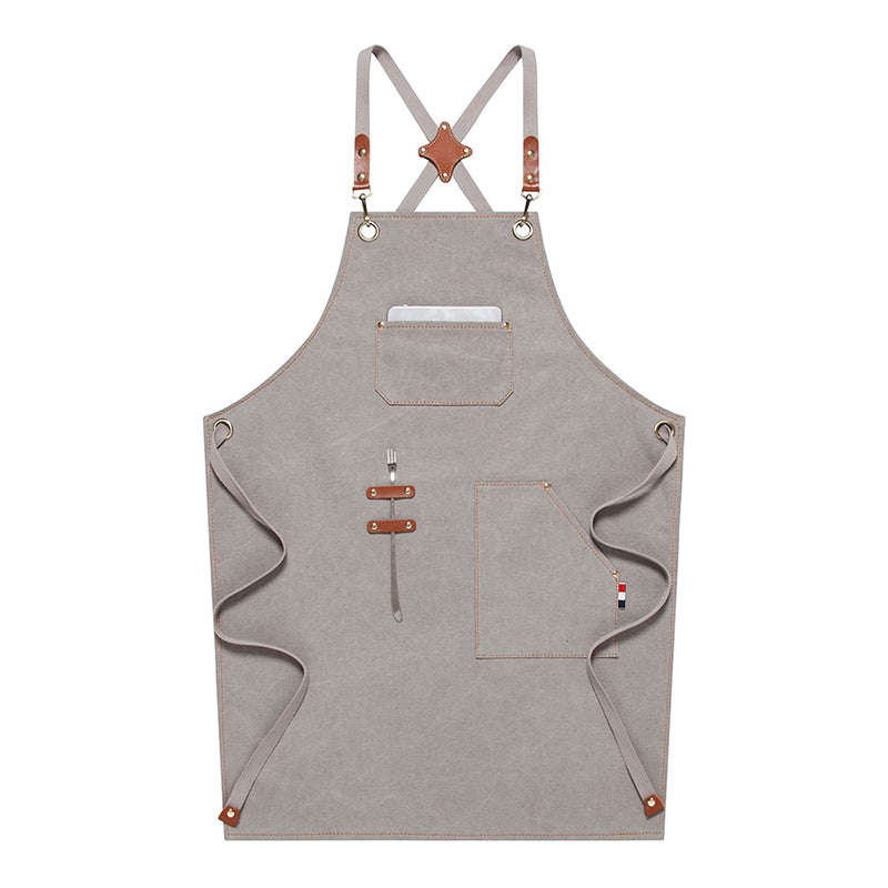 Custom Logo Canvas Restaurant Apron Work Apron Kitchen Apron Adjustable Aprons Chef Apron Server Apron M79-17 - LISABAG