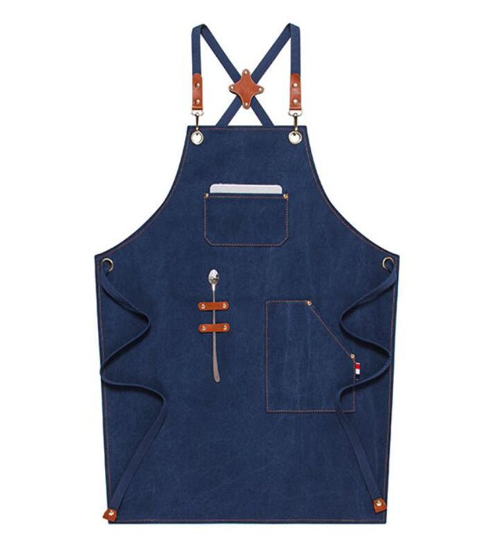 Custom Logo Canvas Restaurant Apron Work Apron Kitchen Apron Adjustable Aprons Chef Apron Server Apron M79-17 - LISABAG