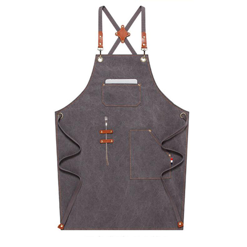 Custom Logo Canvas Restaurant Apron Work Apron Kitchen Apron Adjustable Aprons Chef Apron Server Apron M79-17 - LISABAG