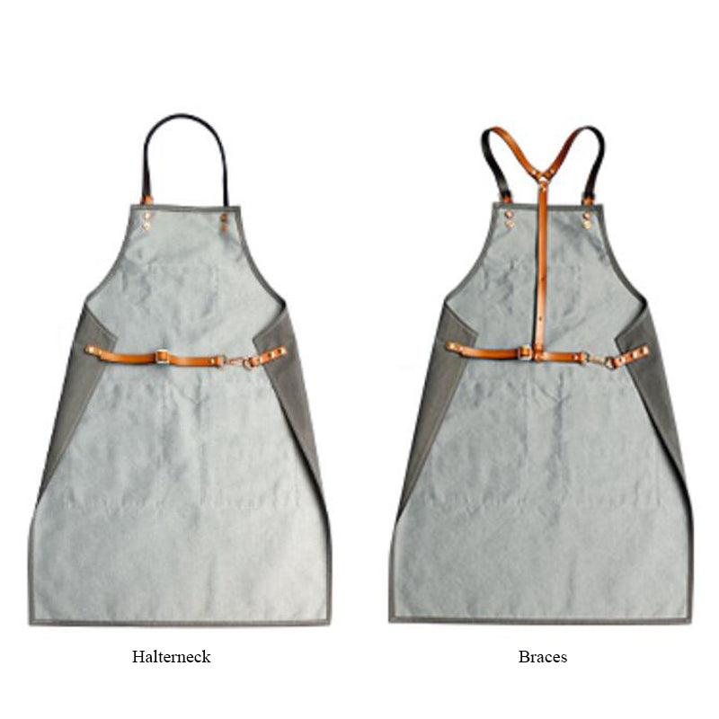 Denim And Leather Apron Custom Logo Server Aprons Personalized Work Apron Men Studio Apron M99-7A - LISABAG