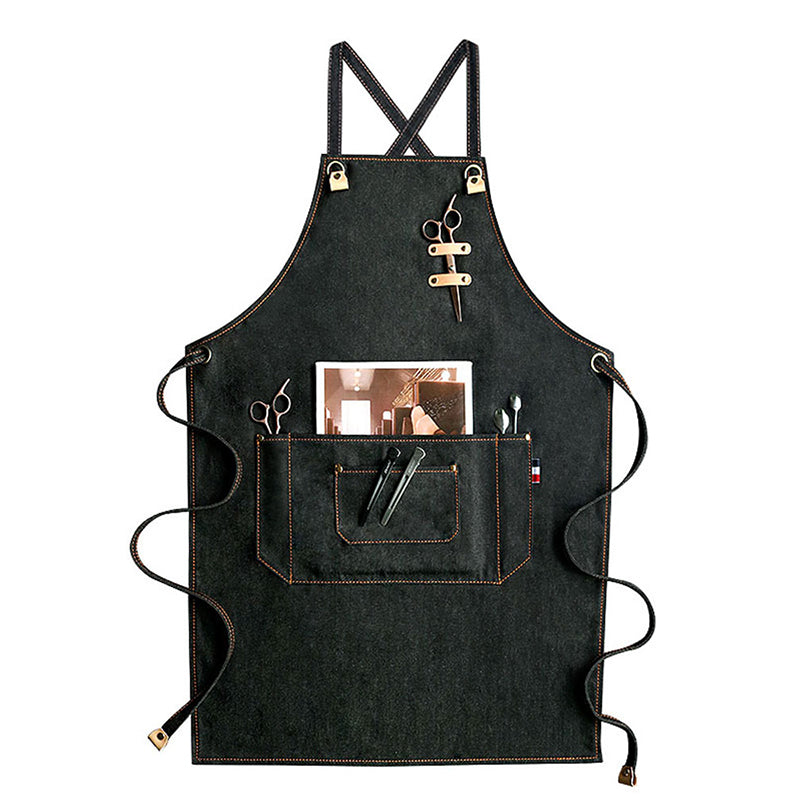 Denim Apron Custom Logo Work Apron Studio Aprons Big Workshop Apron Co ...