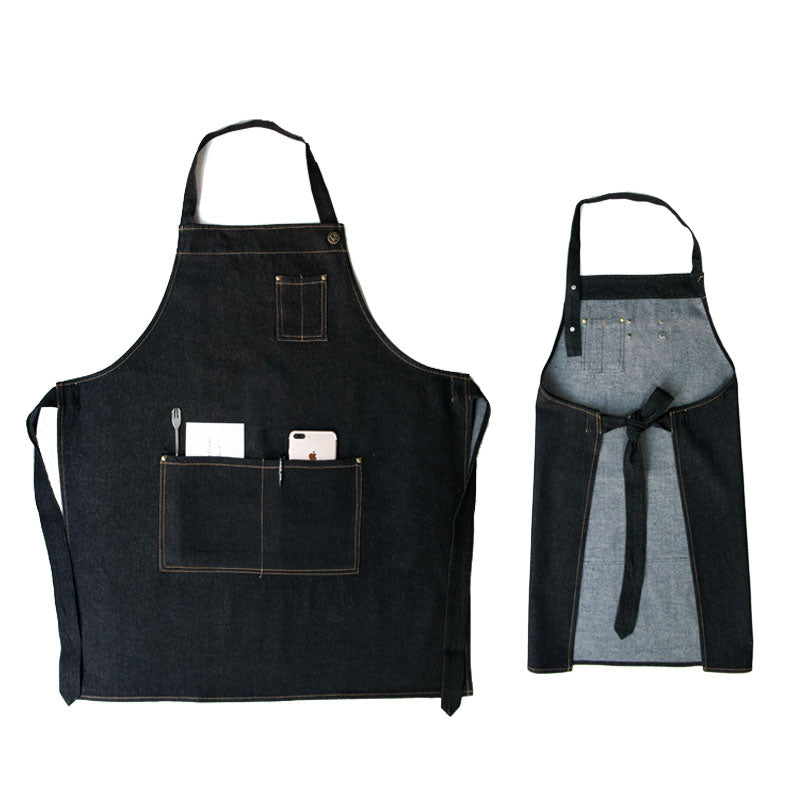 Denim Apron Custom Work Apron Mens Workshop Apron Personalized Shop Apron Long Apron GPT935 - LISABAG