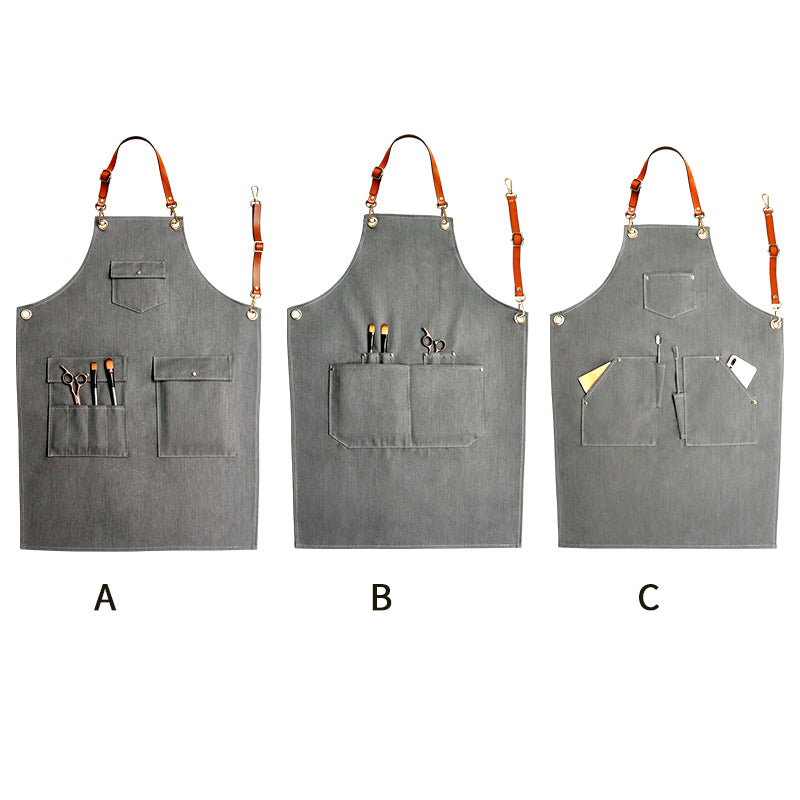 Denim Apron Personalized Work Apron Chef Apron Cooking Apron Plus Size Apron Server Apron ZW119-13U - LISABAG