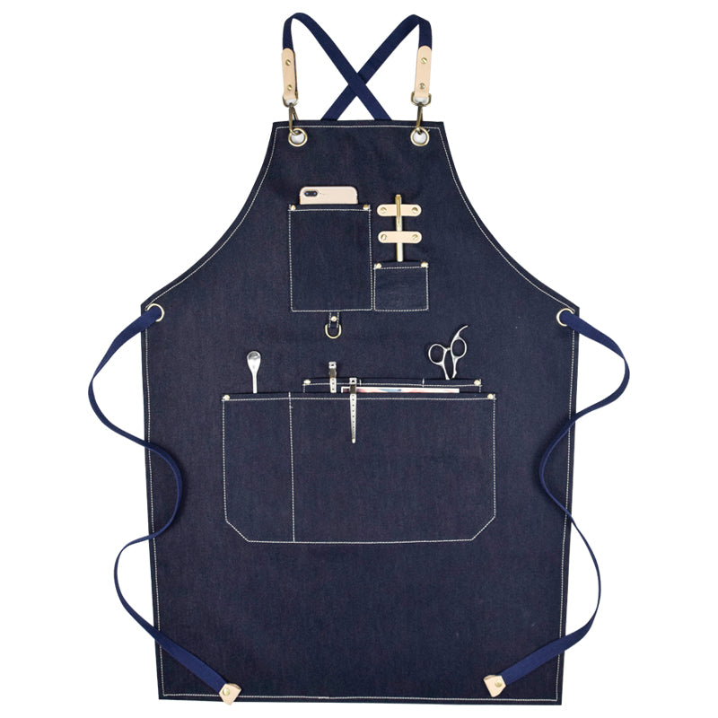 Denim Apron Work Apron Long Apron Studio Apron Server Apron Restaurant Apron Stylish Shop Apron GPG954 - LISABAG