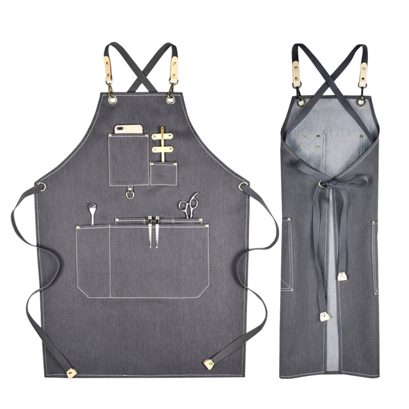 Denim Apron Work Apron Long Apron Studio Apron Server Apron Restaurant Apron Stylish Shop Apron GPG954 - LISABAG