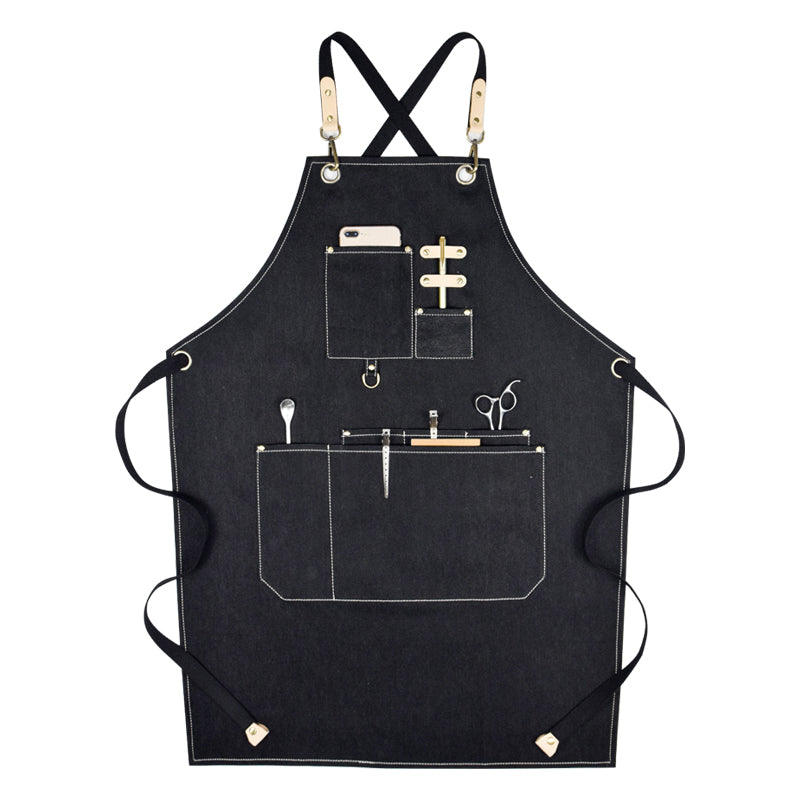 Denim Apron Work Apron Long Apron Studio Apron Server Apron Restaurant Apron Stylish Shop Apron GPG954 - LISABAG