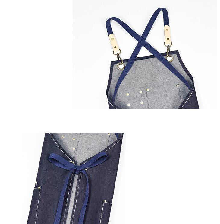 Denim Apron Work Apron Long Apron Studio Apron Server Apron Restaurant Apron Stylish Shop Apron GPG954 - LISABAG