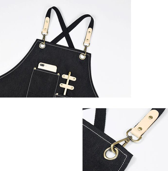 Denim Apron Work Apron Long Apron Studio Apron Server Apron Restaurant Apron Stylish Shop Apron GPG954 - LISABAG