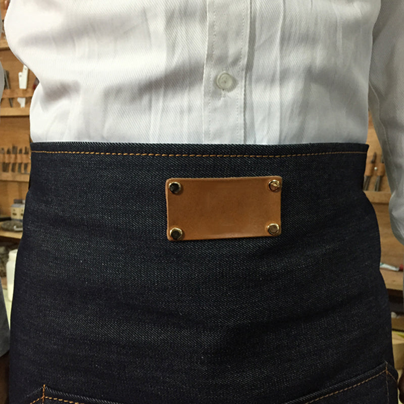 Denim Half-Apron Personalized Work Apron Restaurant Apron Kitchen Apron Chef's Apron ZW89-9 - LISABAG