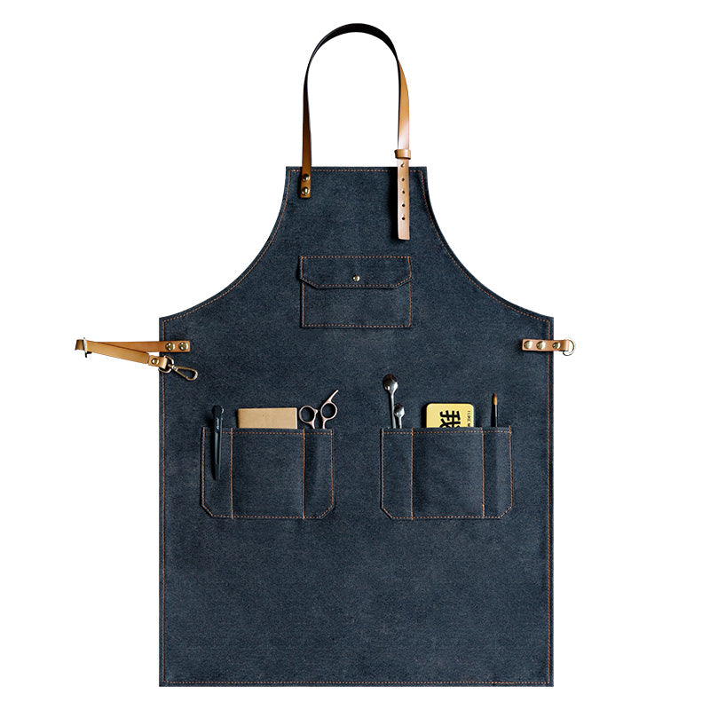 Denim Handmade Apron Personalized Work Apron Durable Studio Apron Durable Server Apron Custom Apron ZW109-17 - LISABAG