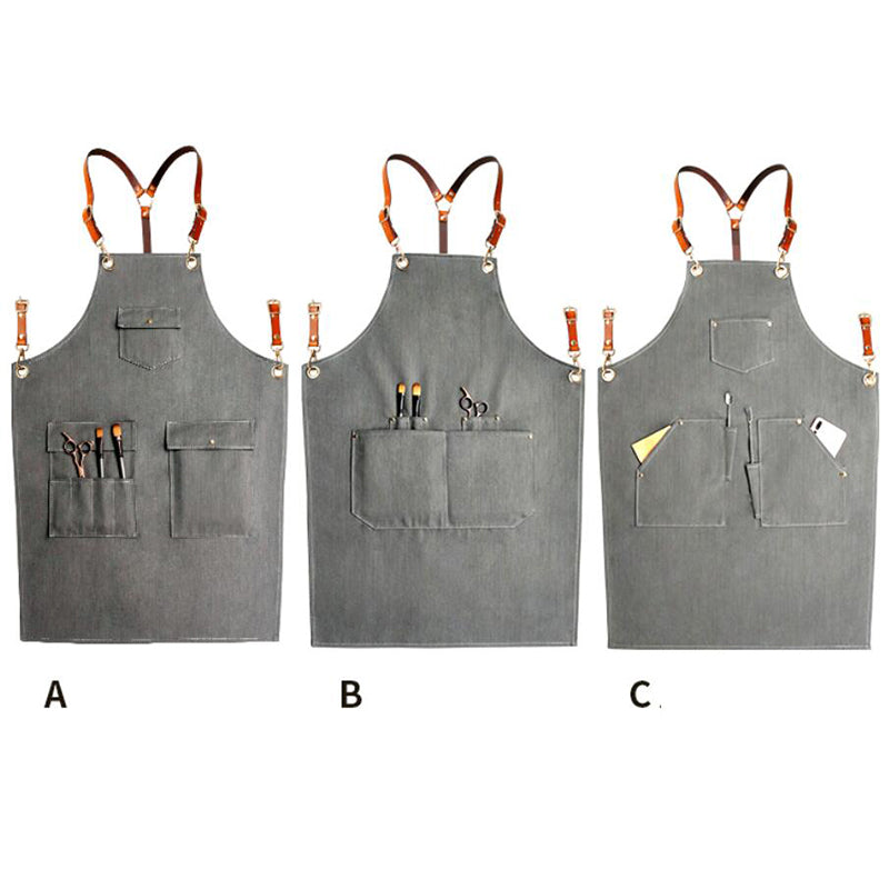 Denim Work Apron Custom Studio Apron Server Apron Cooking Apron Chef Apron Plus Size Apron ZW119-13H - LISABAG