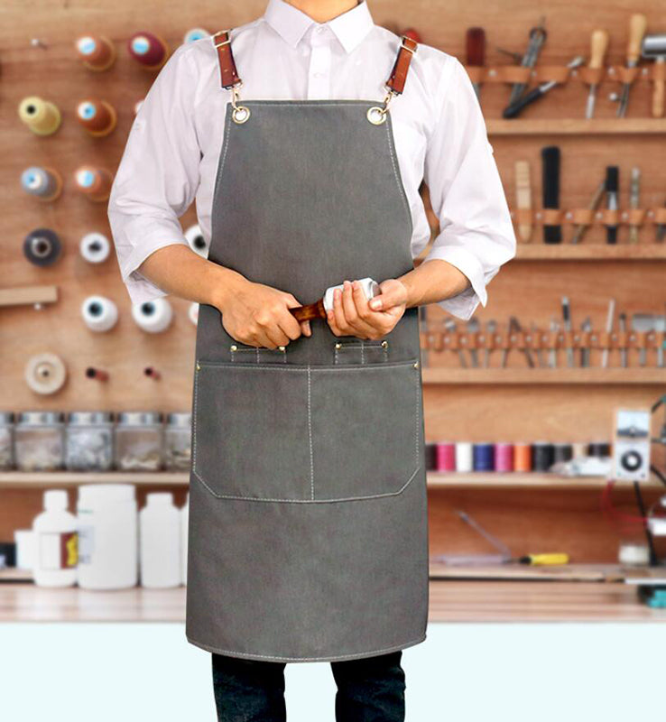 Denim Work Apron Custom Studio Apron Server Apron Cooking Apron Chef Apron Plus Size Apron ZW119-13H - LISABAG