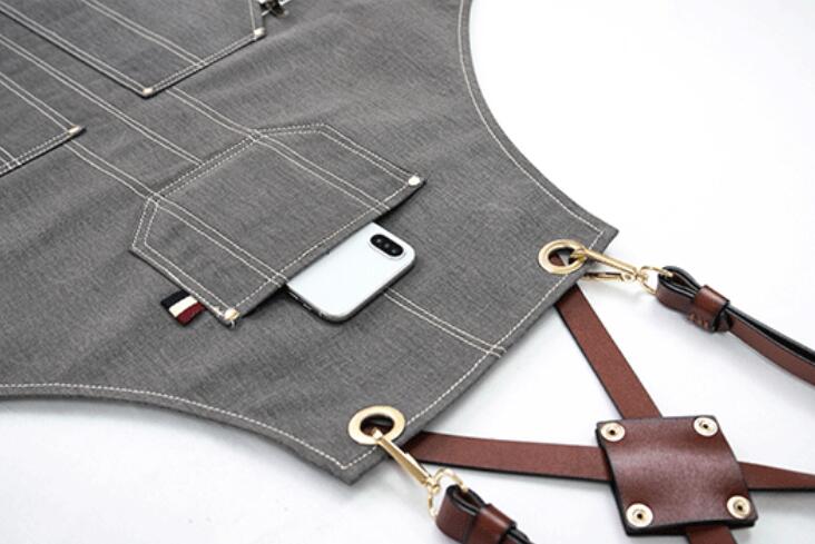 Denim Work Apron Personalized Apron Gardener Apron Studio Apron Shop Apron Cafe Apron Long Apron GPG911-X - LISABAG