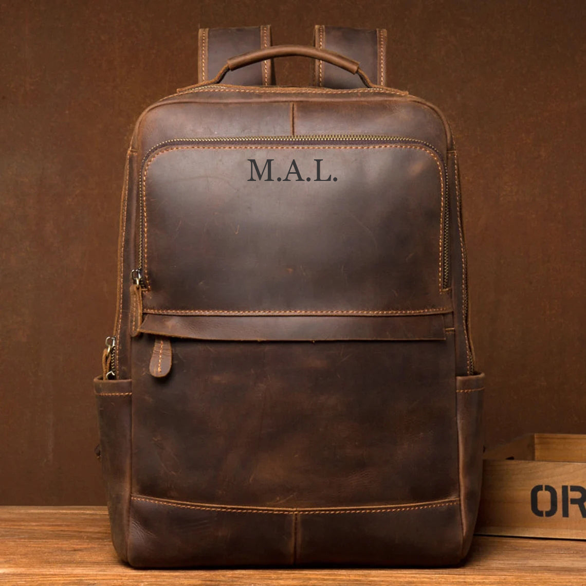 customized leather backpacks Personalized Leather Backpack Travel Backpack Laptop Backpack Weekender Backpack Hiking Backpack Standard / Yes