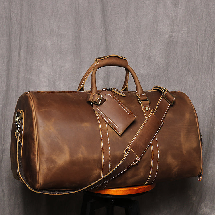 Full Grain Leather Duffel Bag Personalized Leather Weekender -  Israel