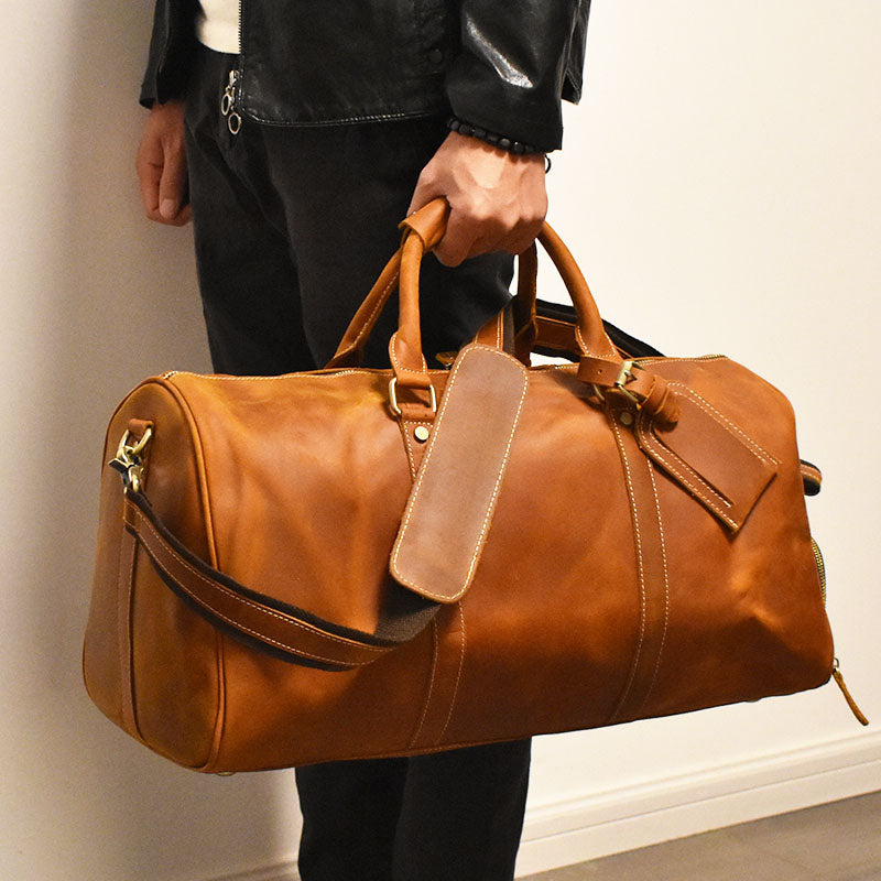 monogrammed leather duffle