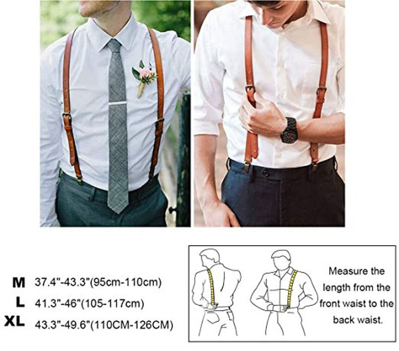 Wedding Groomsmen Leather Suspenders Party Suspenders Men's Suspenders Casual Suspenders