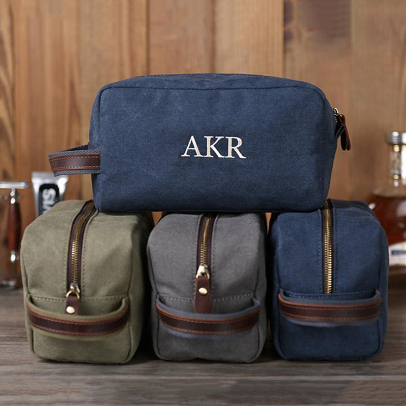 Groomsmen Gifts Personalized Toiletry Bag Monogrammed Dopp Kit Embroidery Shaving Kit Washed Canvas Travel Case DB99