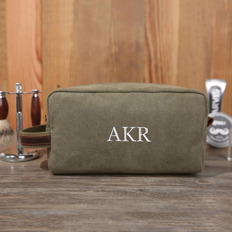Groomsmen Gifts Personalized Toiletry Bag Monogrammed Dopp Kit Embroidery Shaving Kit Washed Canvas Travel Case DB99
