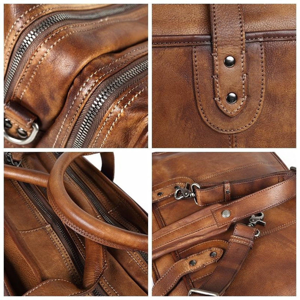 Handmade 15'' Laptop Bag, Leather Briefcase Men, Leather Crossbody Bag, Messenger Bag, Leather Portfolio