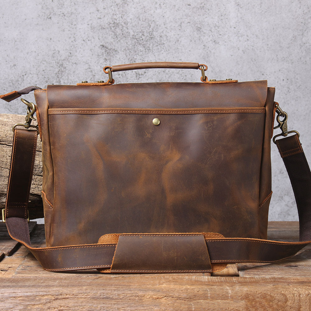 Handmade Full Grain Rustic Leather Messenger Bag Leather Laptop Bag Me –  LISABAG