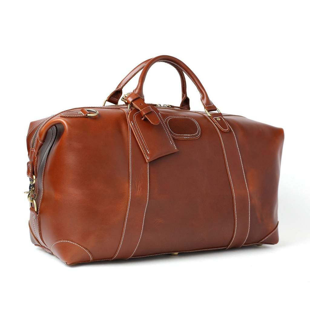 Handmade Full Grain Leather Travel Bag Duffle Bag Luggage Bag Weekender Bag Holdall DZ07