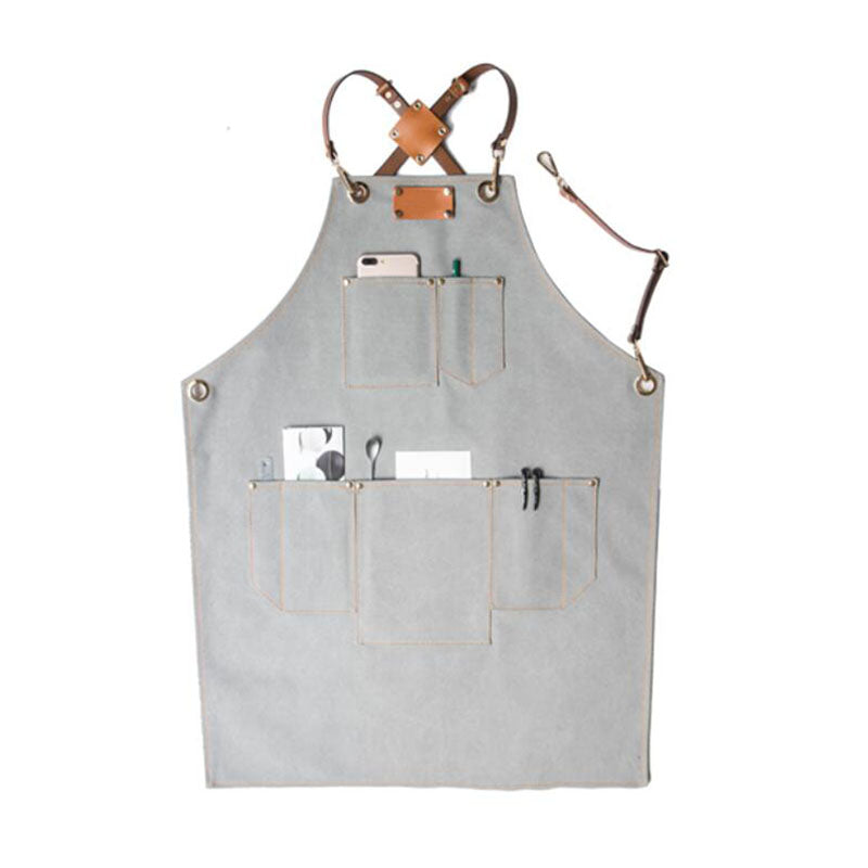 Handmade Canvas Apron Custom Restaurant Apron Cafe Apron Studio Apron Unisex Shop Apron GPG924-XC - LISABAG