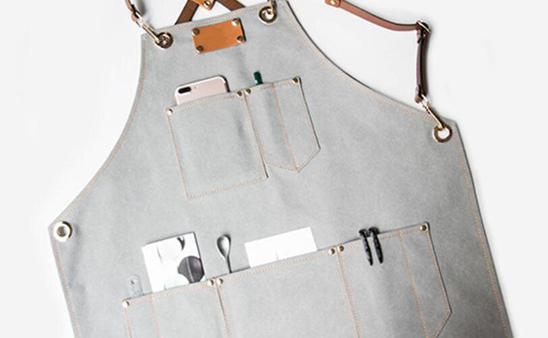 Handmade Canvas Apron Custom Restaurant Apron Cafe Apron Studio Apron Unisex Shop Apron GPG924-XC - LISABAG