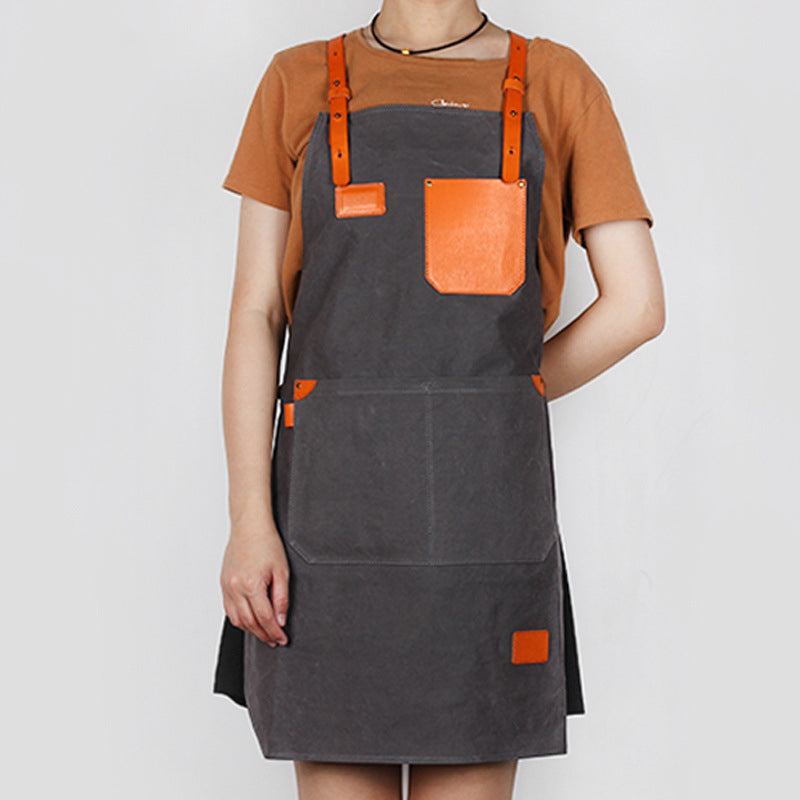 Handmade Canvas Apron Work Apron Shop Apron Studio Apron Chef Apron Tailor Apron ZFJL6020 - LISABAG