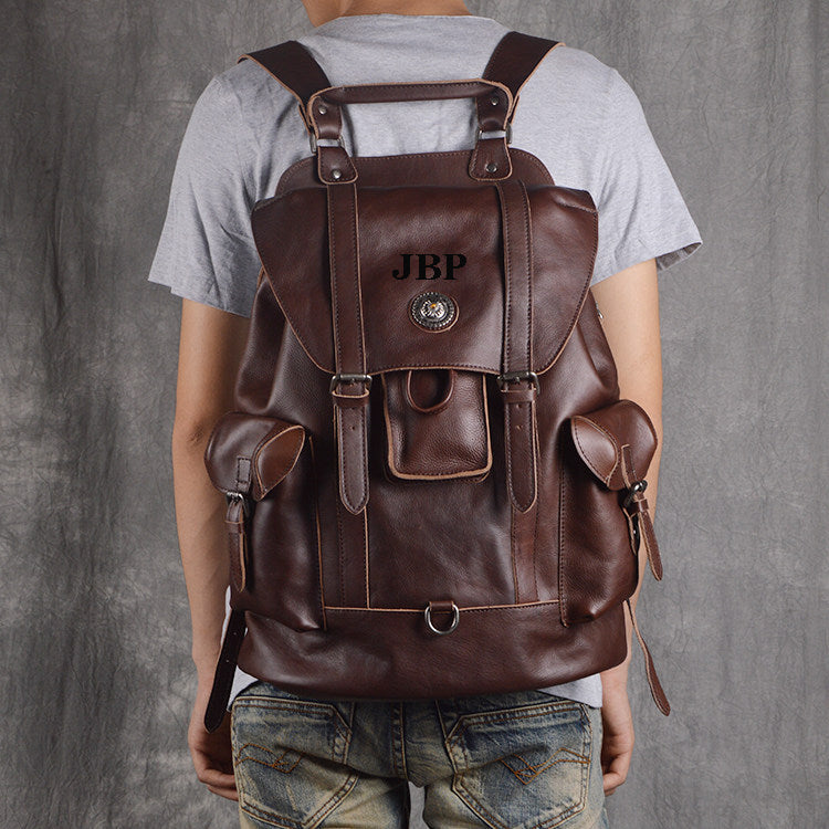 Full Grain Leather Backpack Unisex School Backpack 15.6'' Laptop Backpack Weekender Backpack NP03 Dark Coffee / Yes Full Grain Leather Backpack Unisex School Backpack 15.6'' Laptop Backpack Weekender Backpack NP03 Dark Coffee / Yes