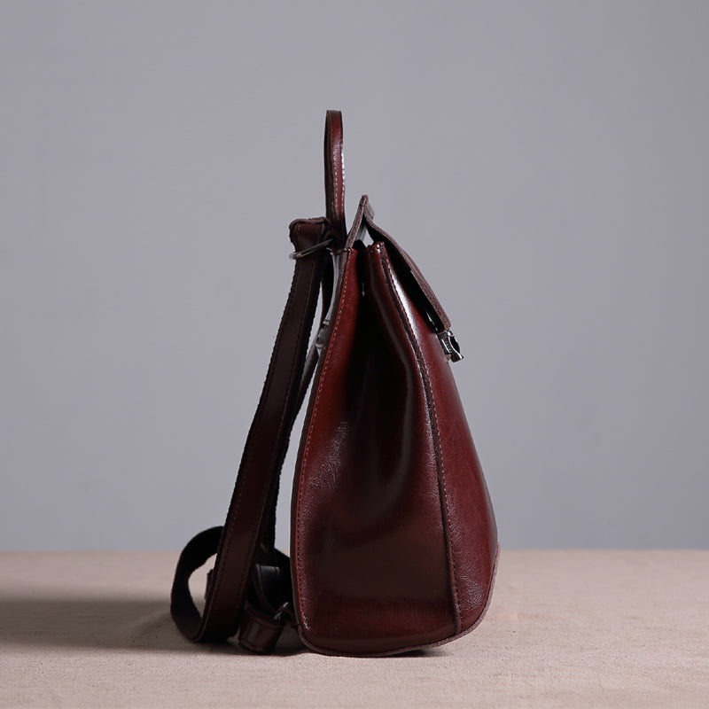 Handmade Women's Fashion Leather Backpack Shoulder Bag Small Daypack 9211 - LISABAG