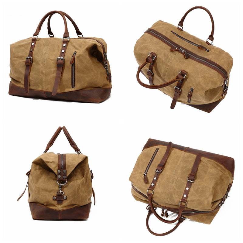 Handmade Military Style Oversized Weekend Travel Duffel Bag, Carry On Bag, Luggage Bag, Christmas Gift for Him 12031 - LISABAG