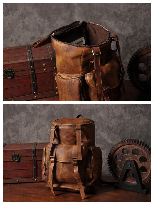 Men's Rustic Leather Backpack — The Handmade Store