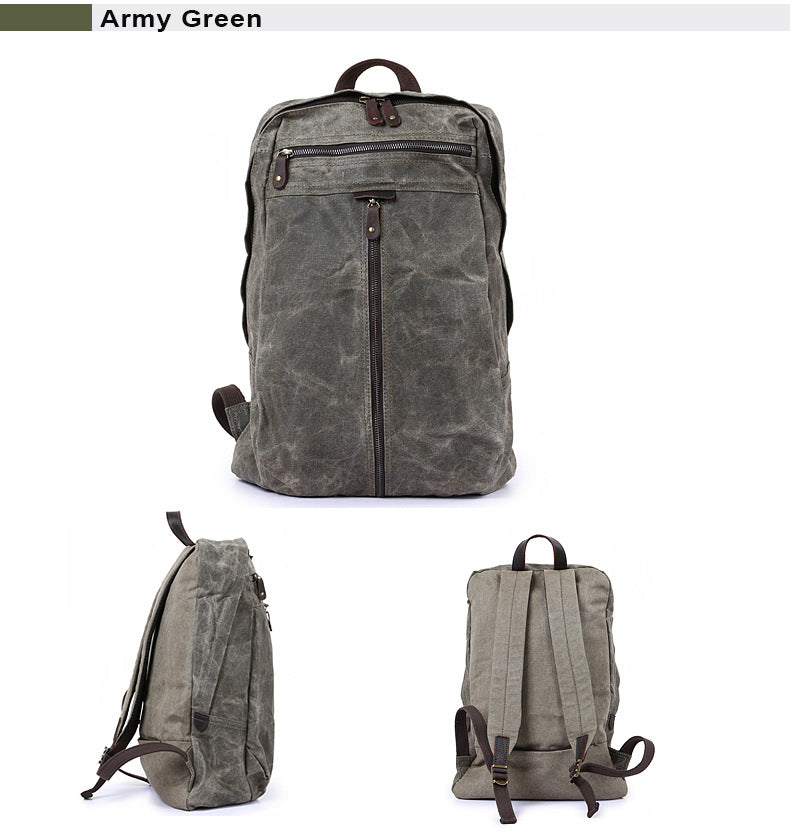 High Capacity Travel Laptop Canvas Backpack —