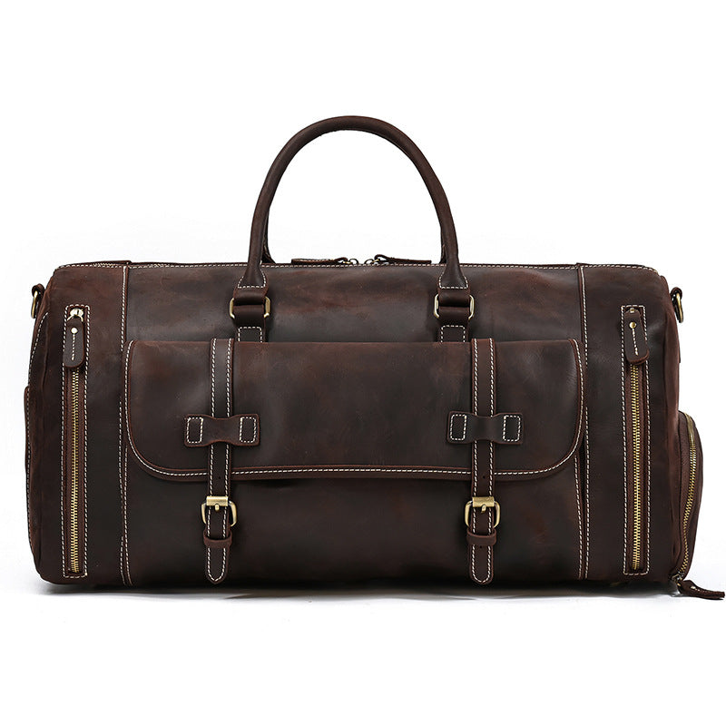 Grand Sac De Voyage Week-end En Cuir Duffle Bag (16") - Style Vintage - Neuf Sans étiquettes