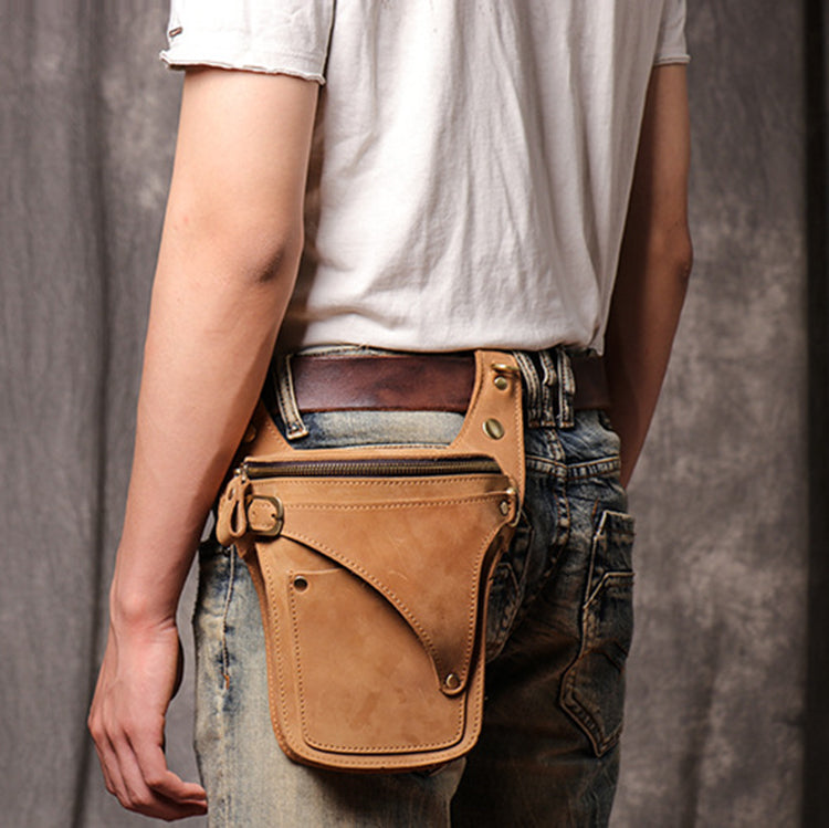 Leather Fanny Pack Mens Crossbody Bag Leather Bum Bag 