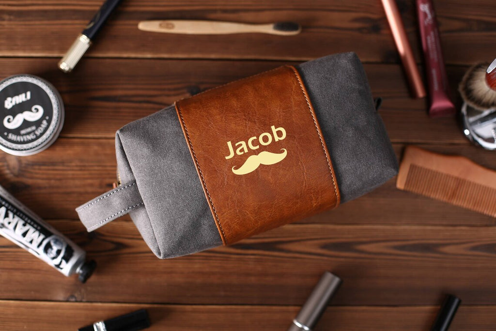 Personalized Groomsmen Gifts, Unisex Toiletry Bags, Groomsmen Proposal Gifts, Vegan Leather Dopp Kit, Best Men Gift